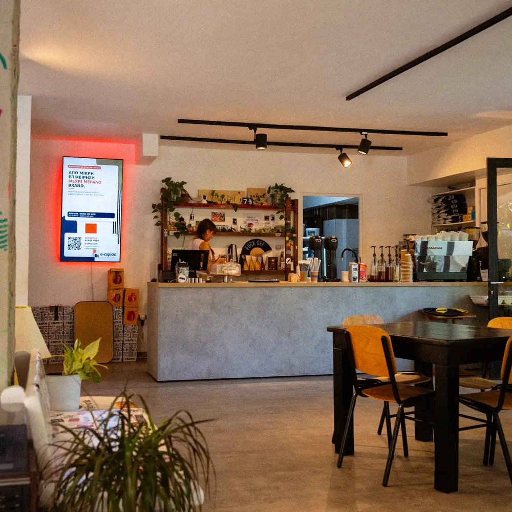 The counter and the room in the late afternoon